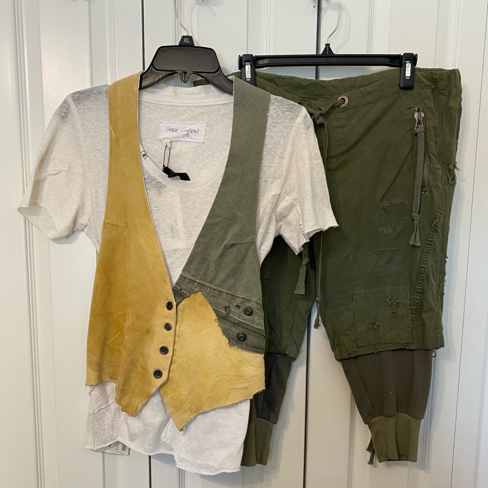 Greg Lauren Slouchy Crew with Army Tent Gli.